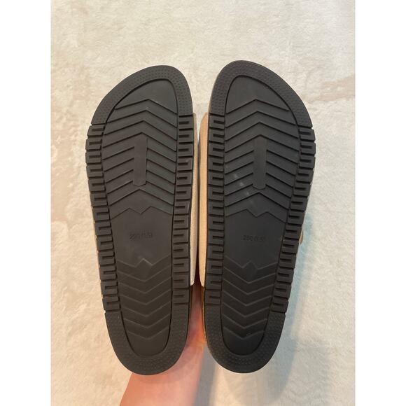 EVELLYHOOTD Dual Buckle Suede Sandals 40 Open Toe Two Straps Slides 8333 Taupe - Picture 5 of 9